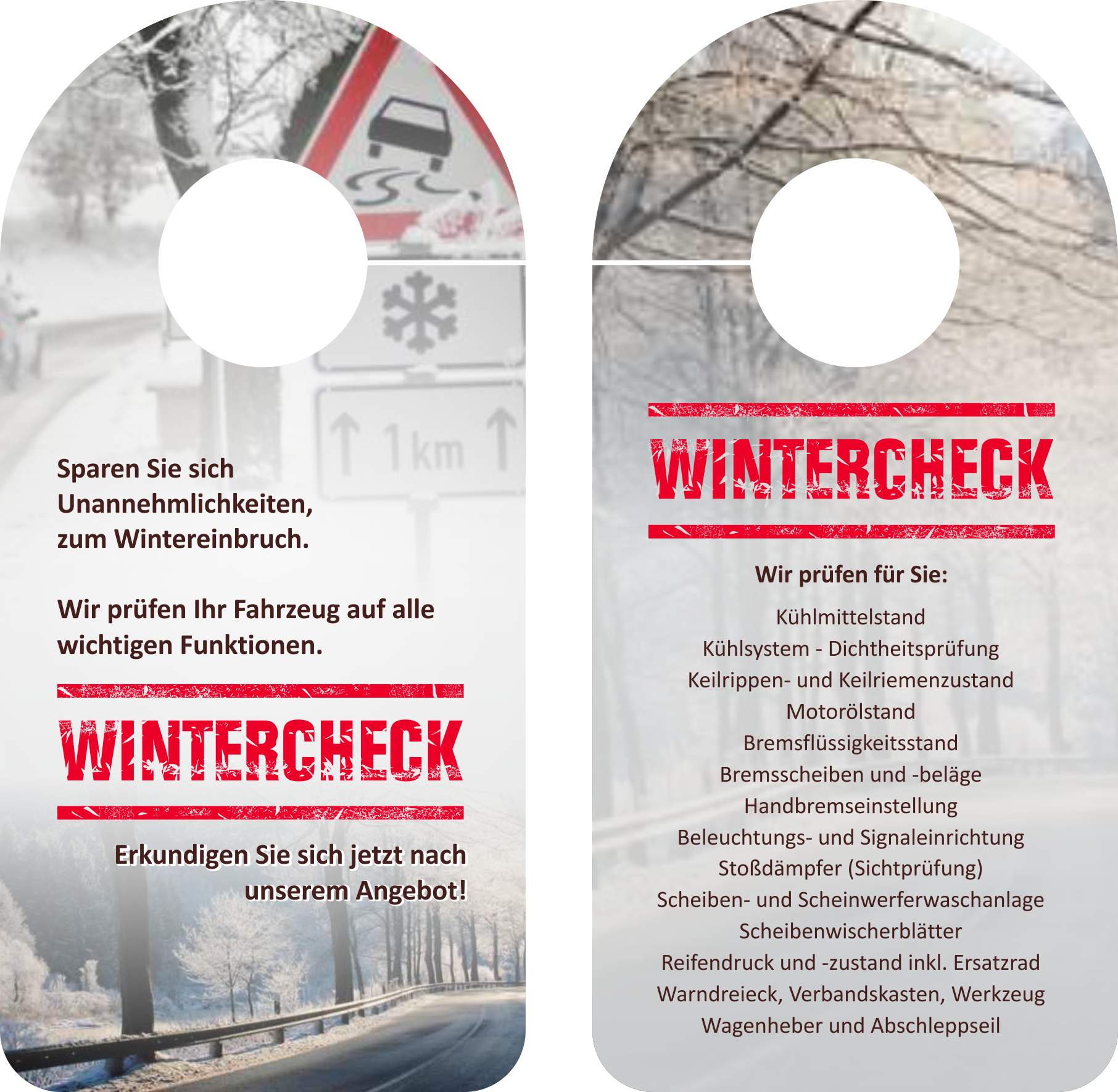 Spiegelanhänger "Wintercheck Angebot"