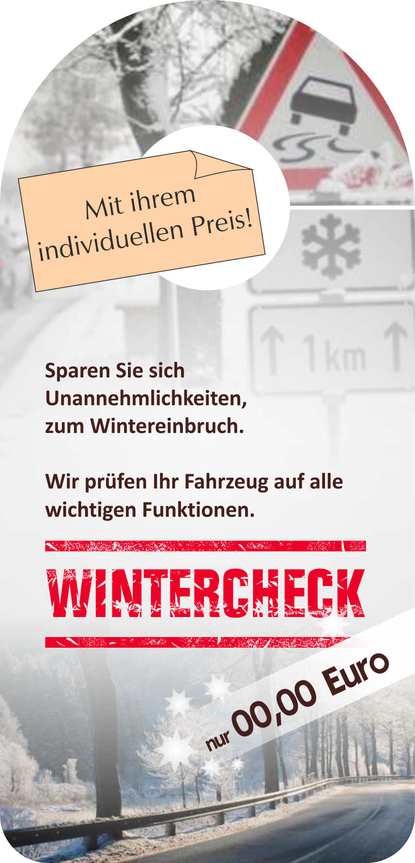Spiegelanhänger "Wintercheck mit Preis"