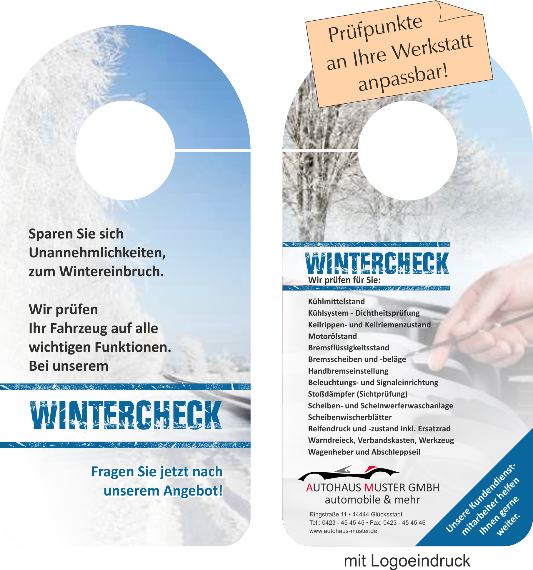 Spiegelanhänger "Wintercheck Angebot 2"