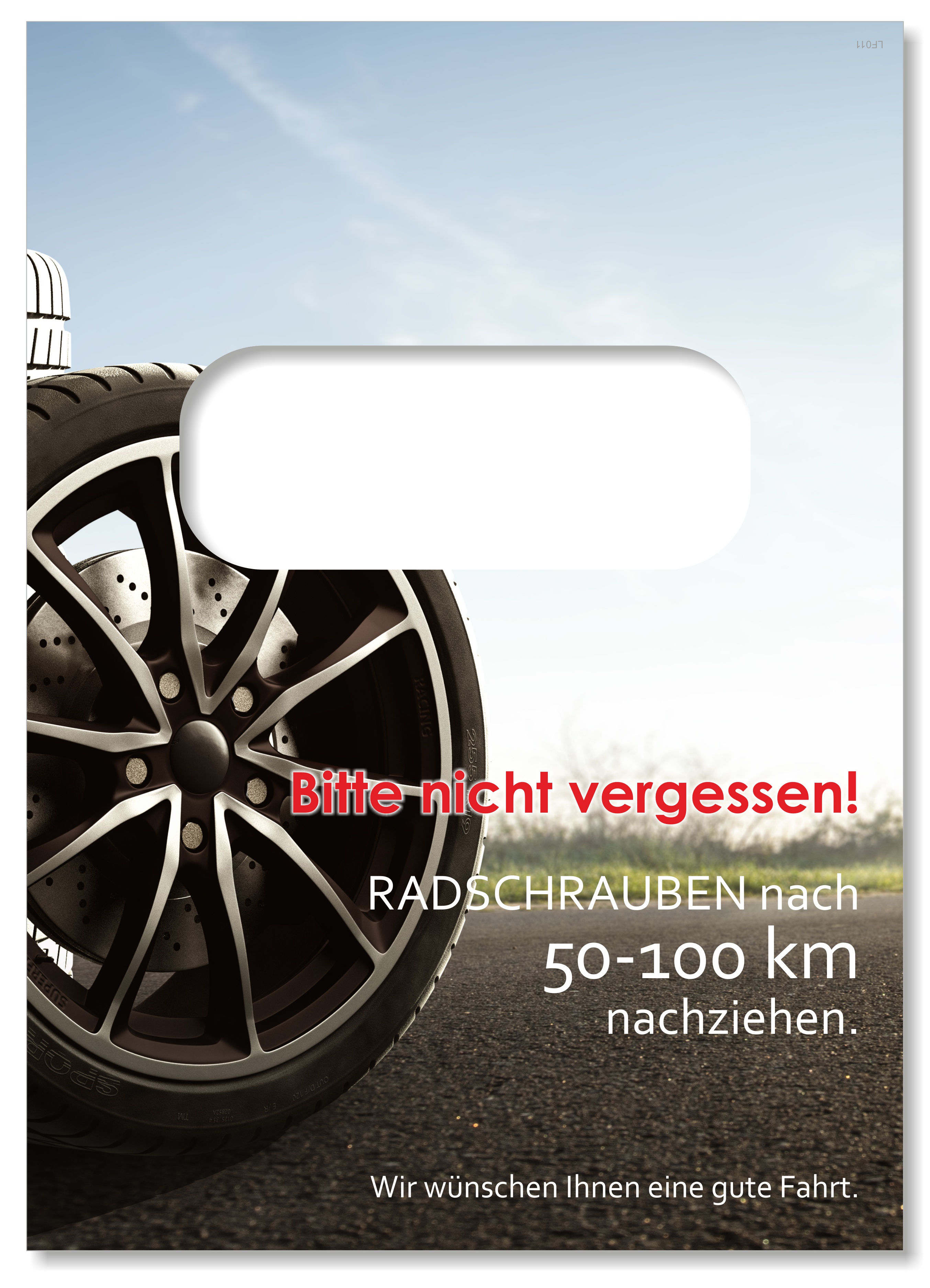 Lenkradflyer "Radschrauben nachziehen"