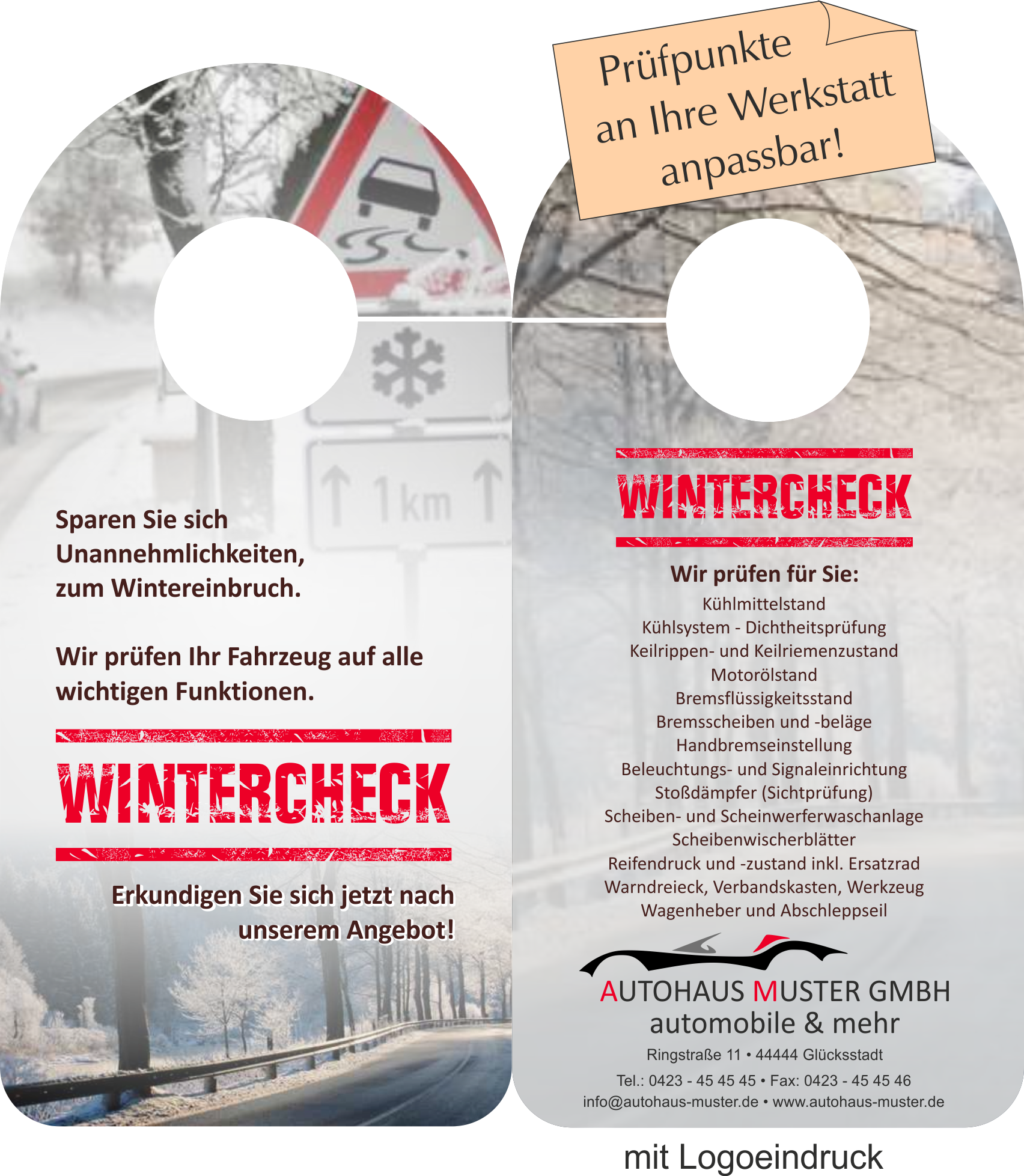 Spiegelanhänger "Wintercheck Angebot"