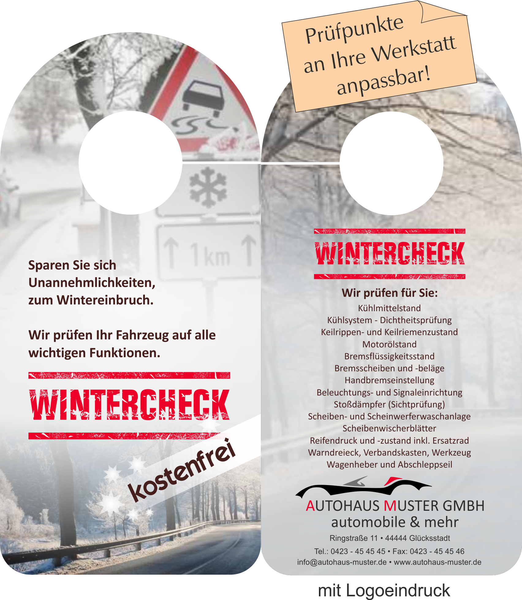 Spiegelanhänger "Wintercheck kostenfrei"