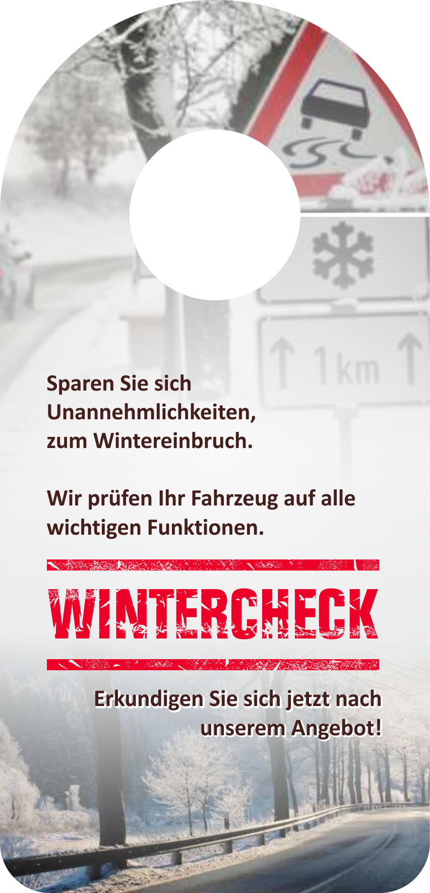 Spiegelanhänger "Wintercheck Angebot"