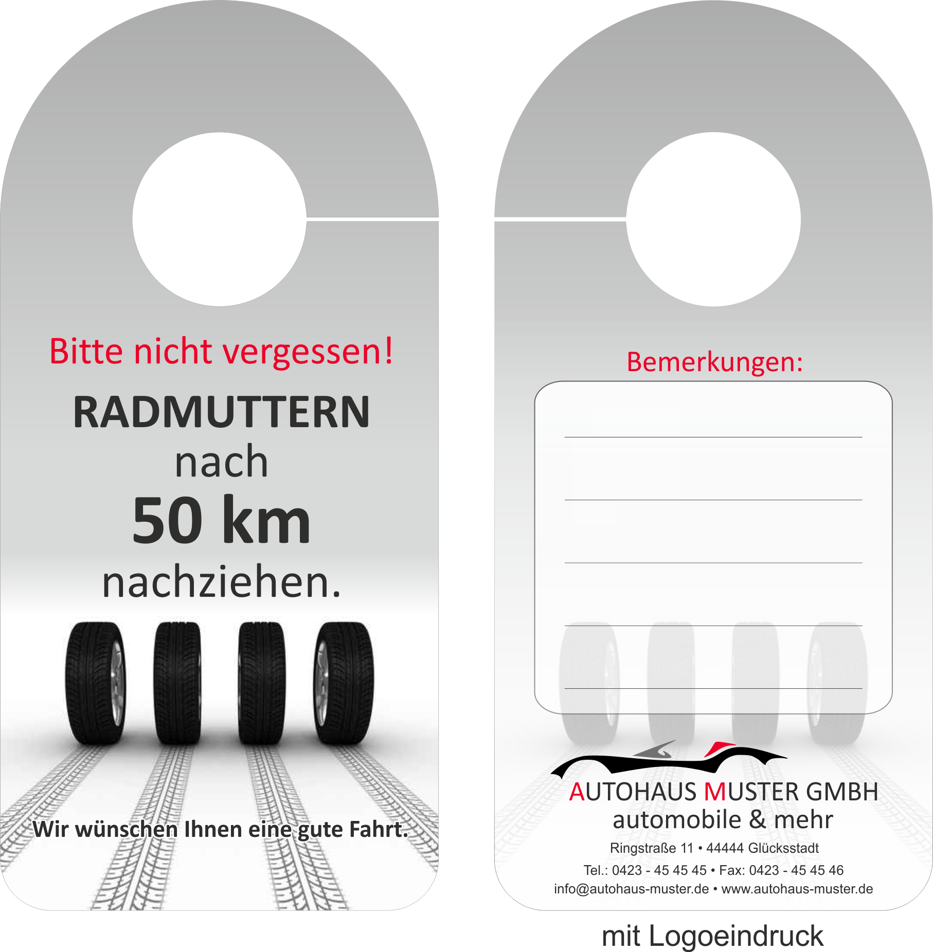 Spiegelanhänger "Radmuttern 50km"