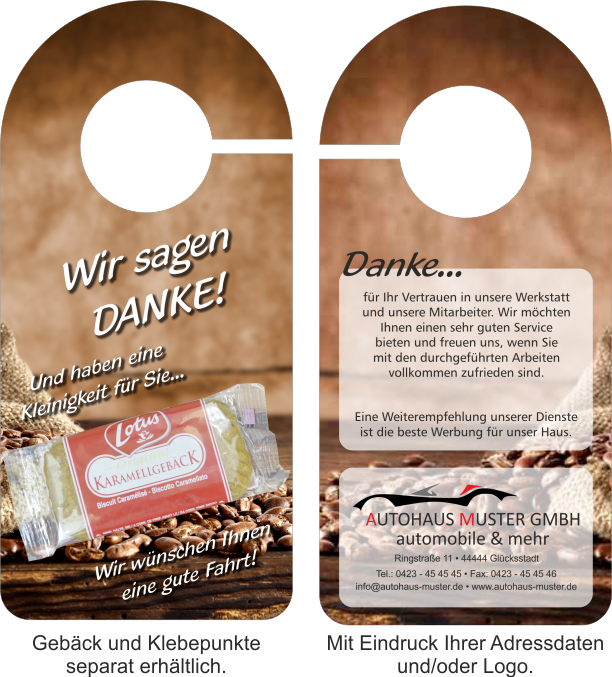 Spiegelanhänger mit Eindruck "Wir sagen Danke 3 - GiveAway"