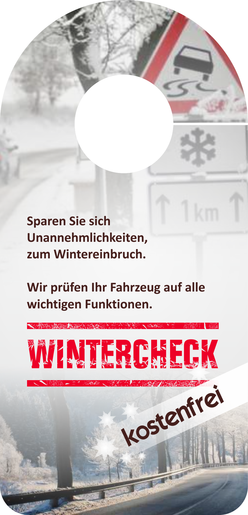 Spiegelanhänger "Wintercheck kostenfrei"