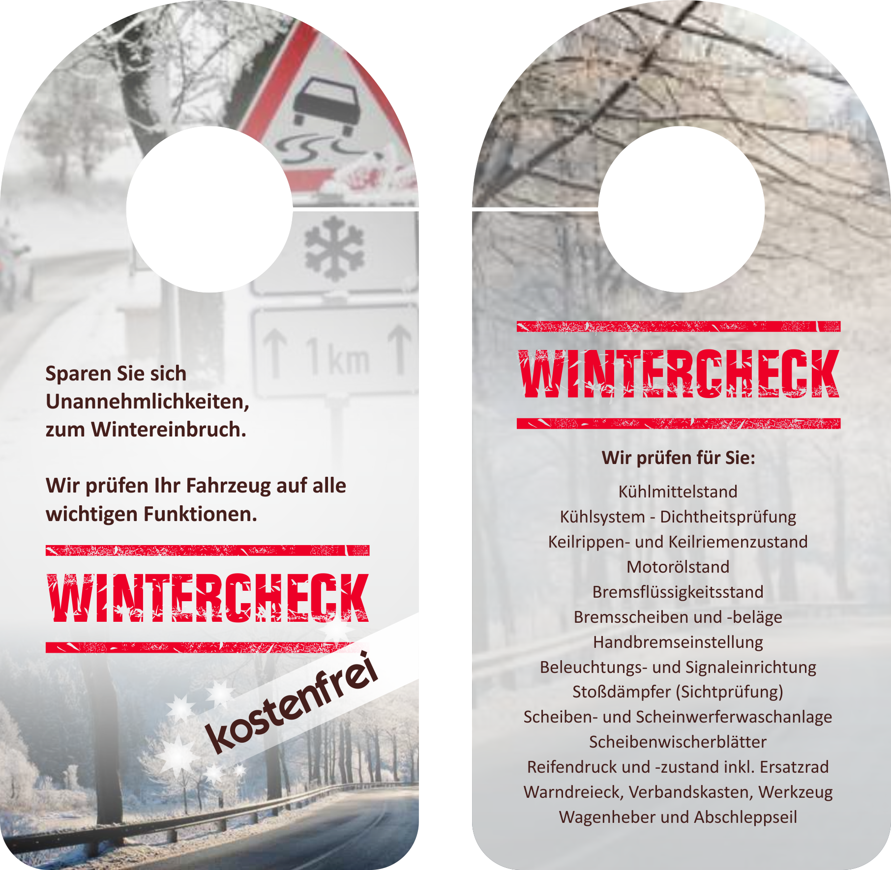 Spiegelanhänger "Wintercheck kostenfrei"